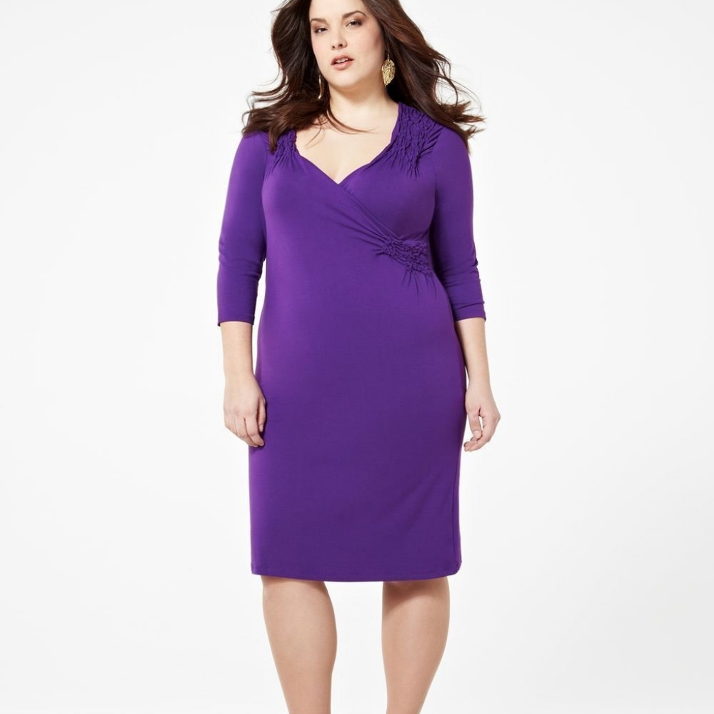 Addition Elle 1X Purple Wrap Dress